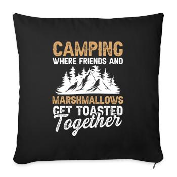 camping marshmallows - Sofa pillowcase 17,3'' x 17,3'' (45 x 45 cm) - black - Front