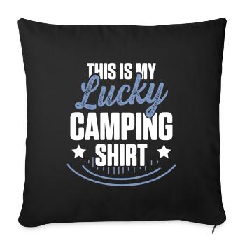 camping shirt - Sofa pillowcase 17,3'' x 17,3'' (45 x 45 cm) - black - Front