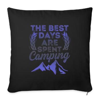 best day camping - Sofa pillowcase 17,3'' x 17,3'' (45 x 45 cm) - black - Front