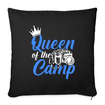 queen camp camping - Sofa pillowcase 17,3'' x 17,3'' (45 x 45 cm) - black - Front