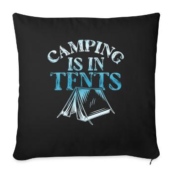 camping camping - Sofa pillowcase 17,3'' x 17,3'' (45 x 45 cm) - black - Front