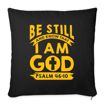 I am your God psalm - Sofa pillowcase 17,3'' x 17,3'' (45 x 45 cm) - black - Front