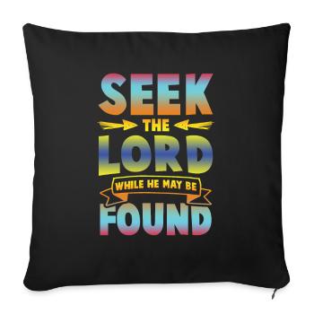 cherchez la bible de Dieu - Housse de coussin décorative 45 x 45 cm - noir - Devant
