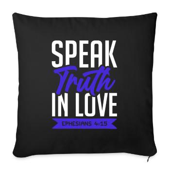 truth in love - Sofa pillowcase 17,3'' x 17,3'' (45 x 45 cm) - black - Front