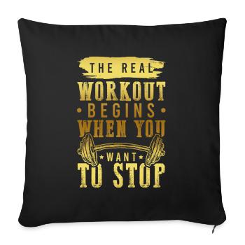 workout fitness - Sofa pillowcase 17,3'' x 17,3'' (45 x 45 cm) - black - Front