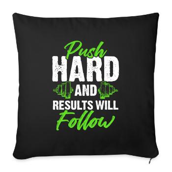 hard training fitness - Sofa pillowcase 17,3'' x 17,3'' (45 x 45 cm) - black - Front