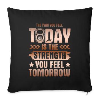 strong fitness - Sofa pillowcase 17,3'' x 17,3'' (45 x 45 cm) - black - Front