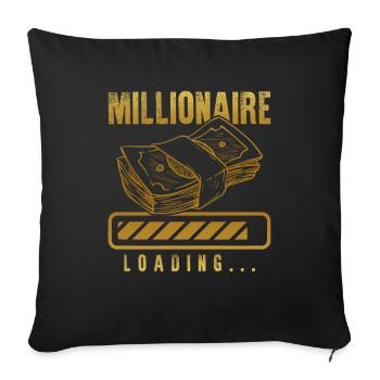 millionaire loading - Sofa pillowcase 17,3'' x 17,3'' (45 x 45 cm) - black - Front