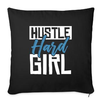 hustle hard girl - Sofa pillowcase 17,3'' x 17,3'' (45 x 45 cm) - black - Front