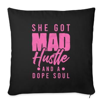 mad hustle spruch - Sofakissenbezug 45 x 45 cm - Schwarz - Vorne