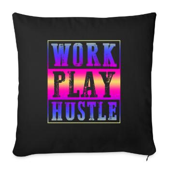 arbeit hustle - Sofakissenbezug 45 x 45 cm - Schwarz - Vorne