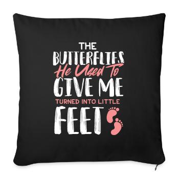 empreintes de bébé - Housse de coussin décorative 45 x 45 cm - noir - Devant