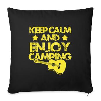 garder le camping calme - Housse de coussin décorative 45 x 45 cm - noir - Devant