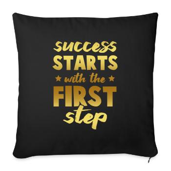 le succès commence la forme physique - Housse de coussin décorative 45 x 45 cm - noir - Devant