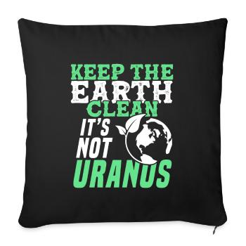 Gardez le sol propre - Housse de coussin décorative 45 x 45 cm - noir - Devant