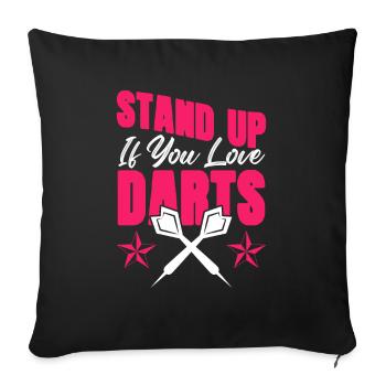 dart love - Sofa pillowcase 17,3'' x 17,3'' (45 x 45 cm) - black - Front