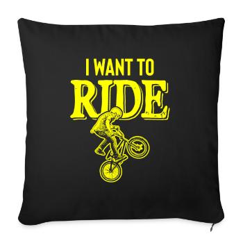 bmx ride - Sofa pillowcase 17,3'' x 17,3'' (45 x 45 cm) - black - Front