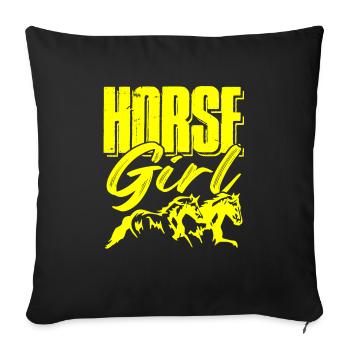 horses girls - Sofa pillowcase 17,3'' x 17,3'' (45 x 45 cm) - black - Front