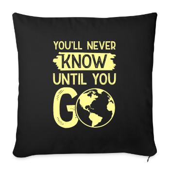 travel travel - Sofa pillowcase 17,3'' x 17,3'' (45 x 45 cm) - black - Front