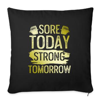 strong fitness - Sofa pillowcase 17,3'' x 17,3'' (45 x 45 cm) - black - Front