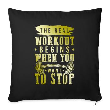 workout fitness - Sofa pillowcase 17,3'' x 17,3'' (45 x 45 cm) - black - Front