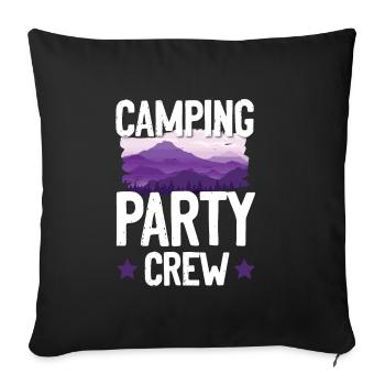 Équipe de fête de camping - Housse de coussin décorative 45 x 45 cm - noir - Devant