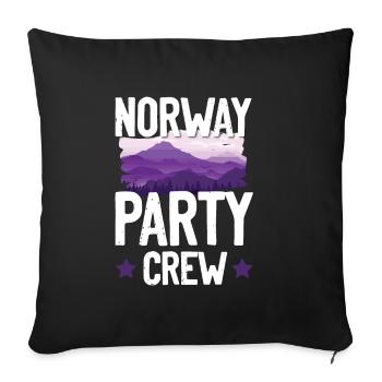 Équipage de la fête de Norvège - Housse de coussin décorative 45 x 45 cm - noir - Devant