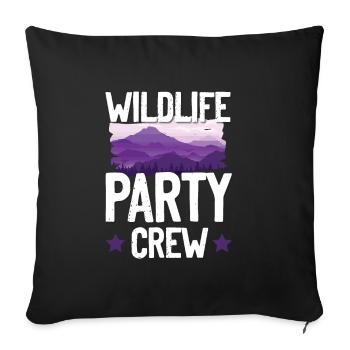Équipe de fête de la faune - Housse de coussin décorative 45 x 45 cm - noir - Devant