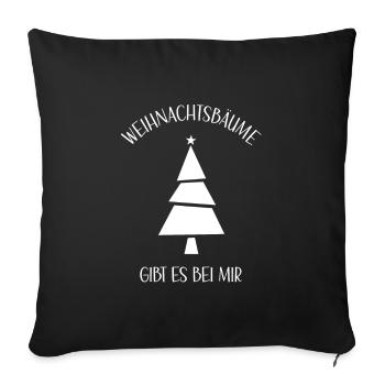 Nordmanntanne Fichte Weihnachtsbaumverkauf - Sofakissenbezug 45 x 45 cm - Schwarz - Vorne