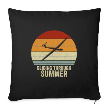 Rétro Gliding en Summer Vintage Glider - Housse de coussin décorative 45 x 45 cm - noir - Devant