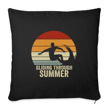 Surfez pendant l’été Vintage Surfing - Housse de coussin décorative 45 x 45 cm - noir - Devant