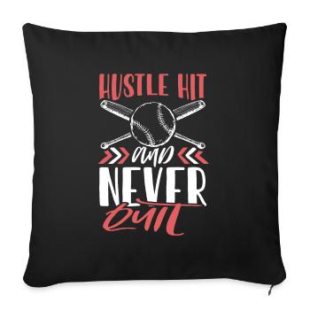 baseball hustle - Sofakissenbezug 45 x 45 cm - Schwarz - Vorne