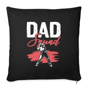 Baseball Dad Squad - Sofa pillowcase 17,3'' x 17,3'' (45 x 45 cm) - black - Front