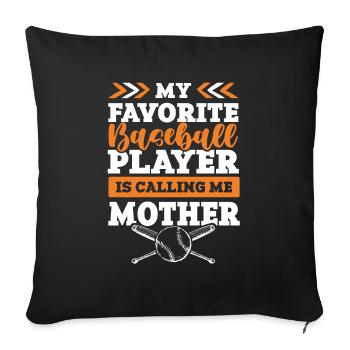 baseball mother - Sofakissenbezug 45 x 45 cm - Schwarz - Vorne
