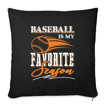 Saison de baseball - Housse de coussin décorative 45 x 45 cm - noir - Devant