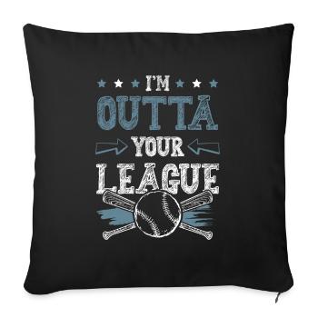 Baseball Outta League - Sofa pillowcase 17,3'' x 17,3'' (45 x 45 cm) - black - Front