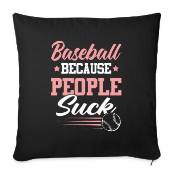 Baseball Slogan - Housse de coussin décorative 45 x 45 cm - noir - Devant