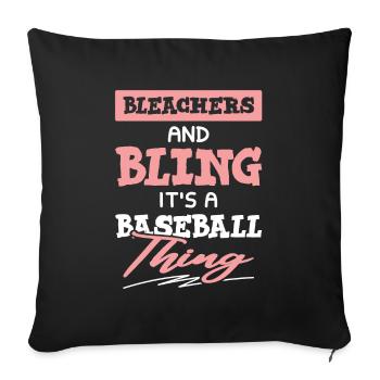 Baseball Sports - Sofa pillowcase 17,3'' x 17,3'' (45 x 45 cm) - black - Front