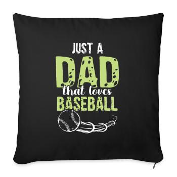 Baseball Dad - Sofa pillowcase 17,3'' x 17,3'' (45 x 45 cm) - black - Front