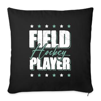 Field hockey players - Sofa pillowcase 17,3'' x 17,3'' (45 x 45 cm) - black - Front