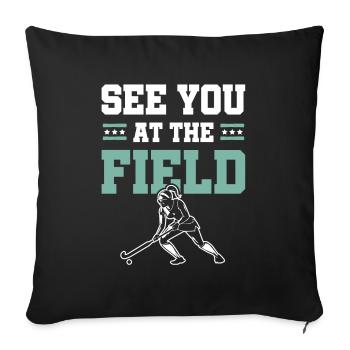 Field hockey sports - Sofa pillowcase 17,3'' x 17,3'' (45 x 45 cm) - black - Front