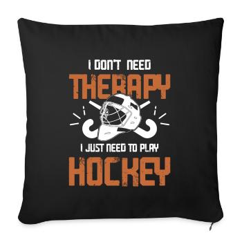 feldhockey therapy - Sofakissenbezug 45 x 45 cm - Schwarz - Vorne