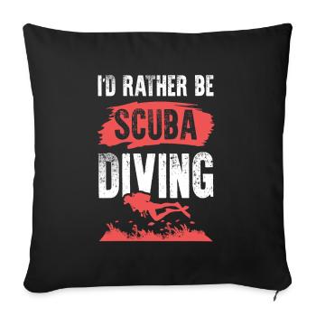Diving scuba diving - Sofa pillowcase 17,3'' x 17,3'' (45 x 45 cm) - black - Front