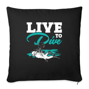 La vie pour plonger - Housse de coussin décorative 45 x 45 cm - noir - Devant