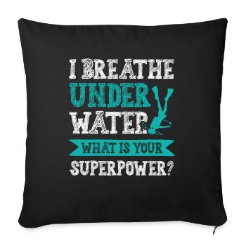 Superpuissance de plongée - Housse de coussin décorative 45 x 45 cm - noir - Devant