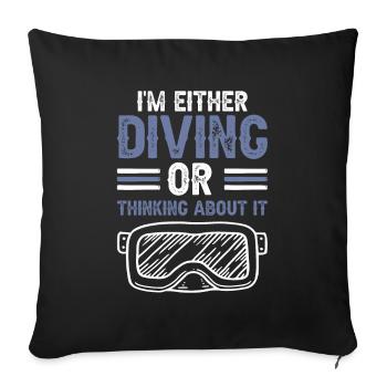 Diving scuba diving - Sofa pillowcase 17,3'' x 17,3'' (45 x 45 cm) - black - Front