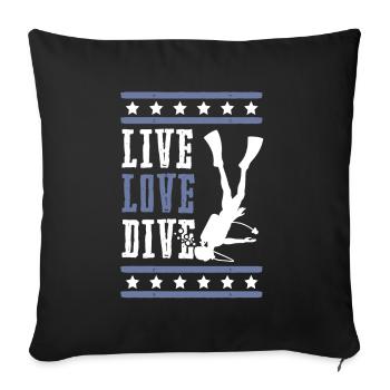 Life Love Plongée - Housse de coussin décorative 45 x 45 cm - noir - Devant