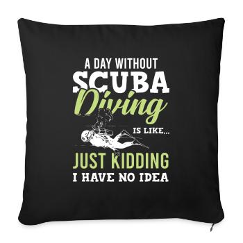 Diving scuba diving - Sofa pillowcase 17,3'' x 17,3'' (45 x 45 cm) - black - Front