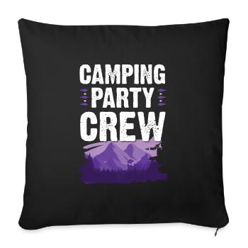 Équipe de camping - Housse de coussin décorative 45 x 45 cm - noir - Devant