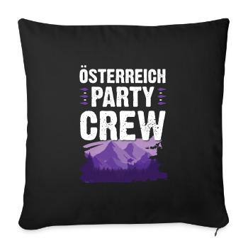 Autriche Party Crew - Housse de coussin décorative 45 x 45 cm - noir - Devant